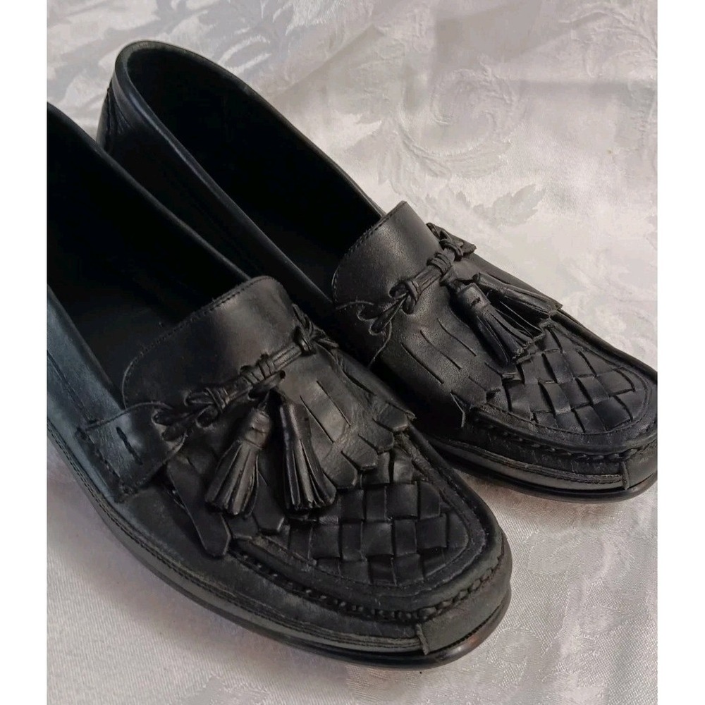 Vtg G H Bass 11 M Mens Leather Weave Tassel Kiltie Slip On Loafers Dress Shoes